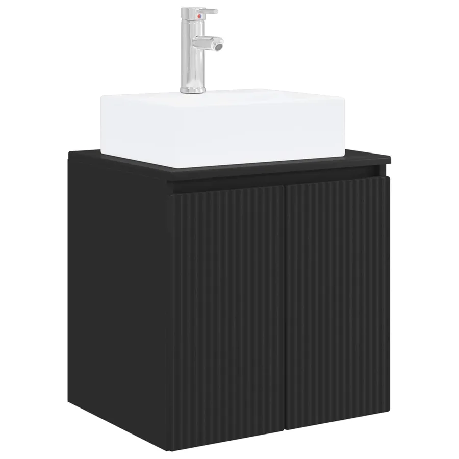 Vanité de lavabo mural Noir 49,5 x 41 x 62,5 cm - 2