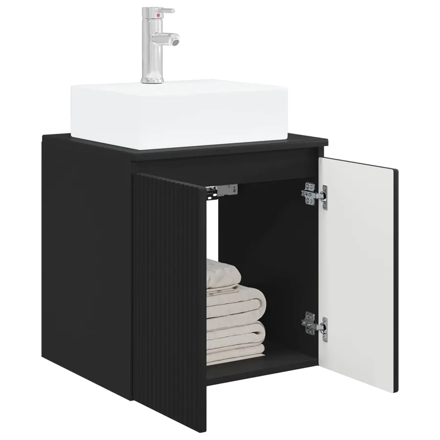 Vanité de lavabo mural Noir 49,5 x 41 x 62,5 cm - 3