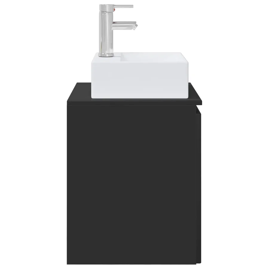 Vanité de lavabo mural Noir 49,5 x 41 x 62,5 cm - 4