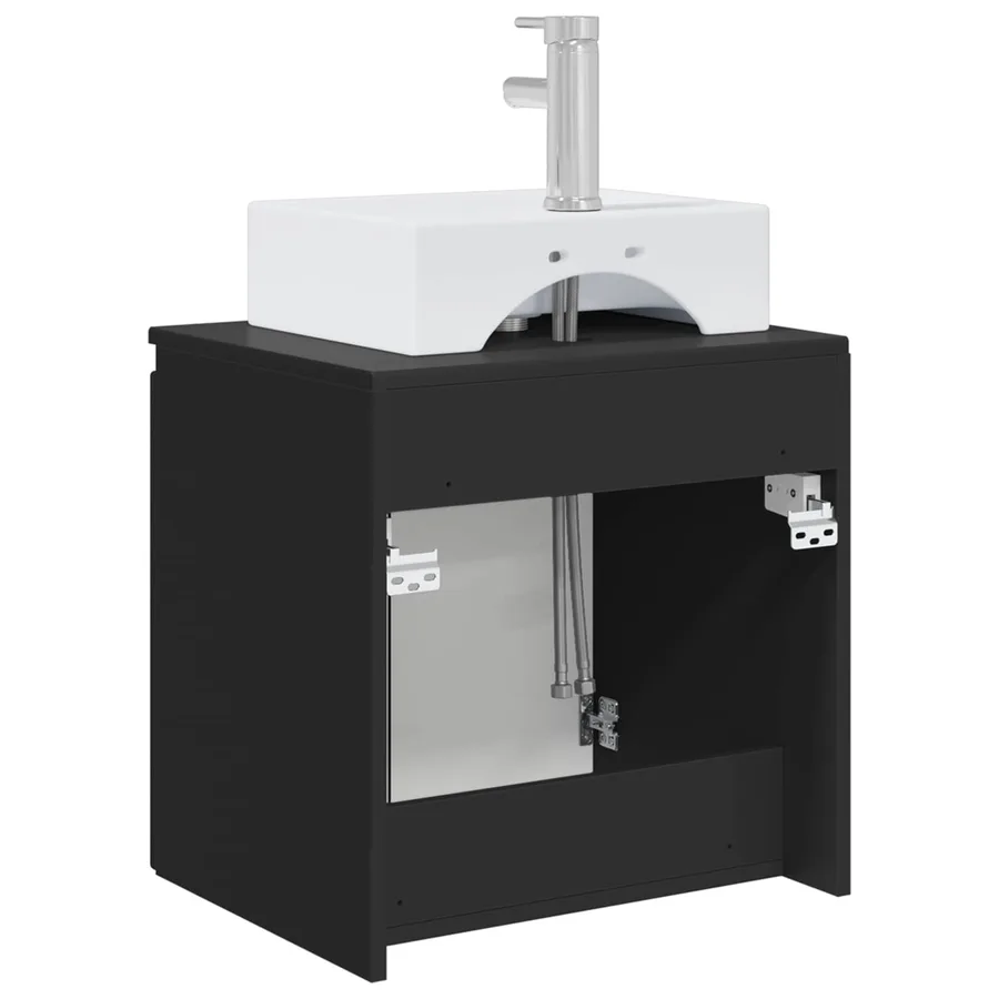 Vanité de lavabo mural Noir 49,5 x 41 x 62,5 cm - 5