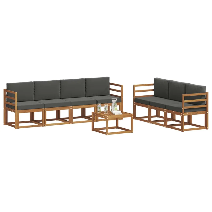 Ensemble de canapés d'extérieur 8 pcs Naturel et Anthracite - 3