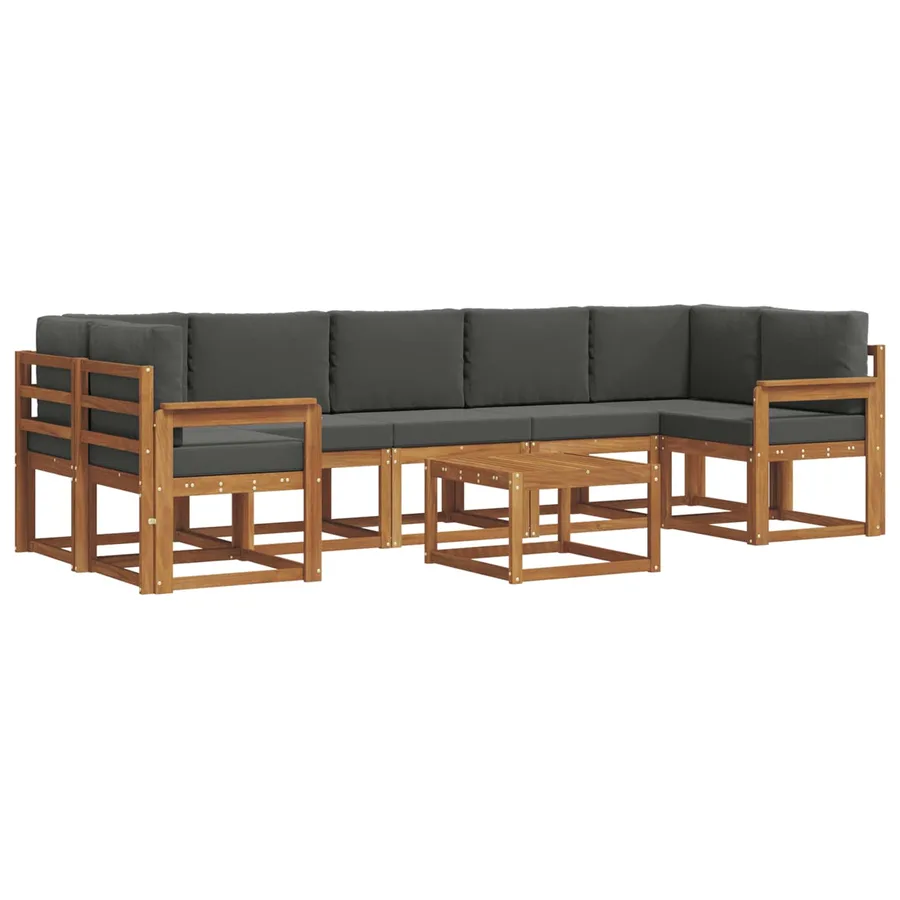 Ensemble de canapés d'extérieur 8 pcs Naturel et Anthracite - 2