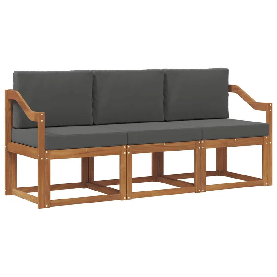 Ensemble de canapés d'extérieur 3 pcs Naturel et Anthracite - 2