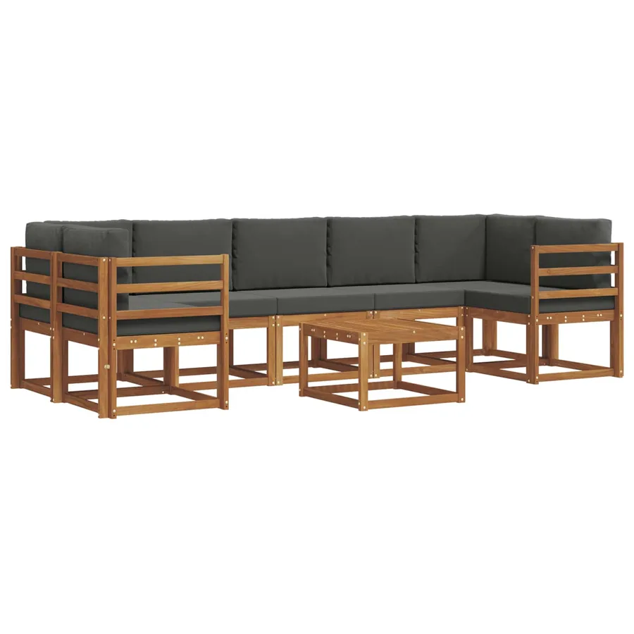 Ensemble de canapés d'extérieur 8 pcs Naturel et Anthracite - 2