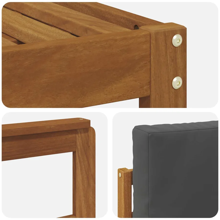 Ensemble de canapés d'extérieur 4 pcs Naturel et Anthracite - 5