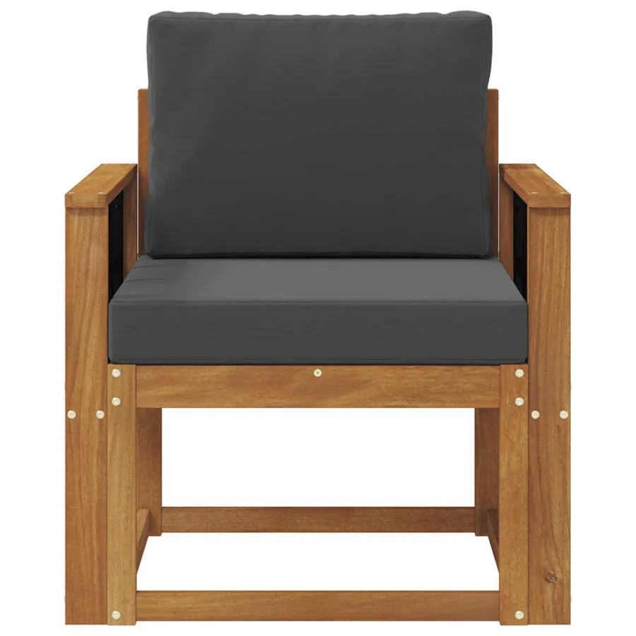 Canapé d’extérieur Bois d'acacia massif et polyester Naturel - 3
