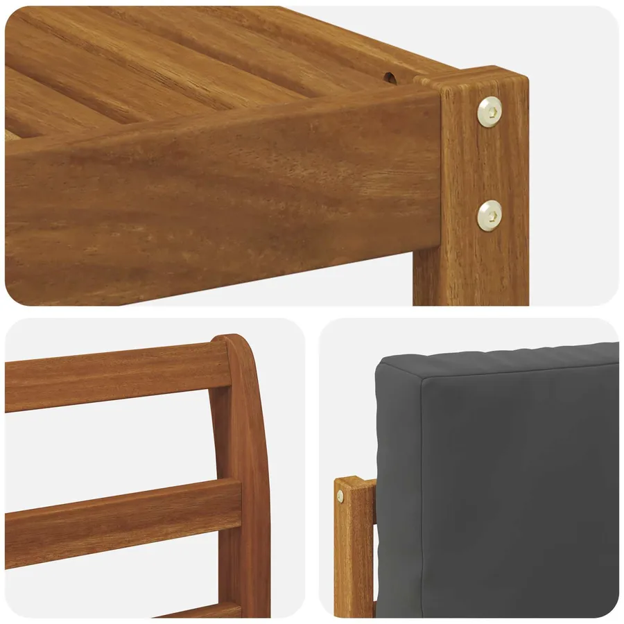 Ensemble de canapés d'extérieur 10 pcs Naturel et Anthracite - 7