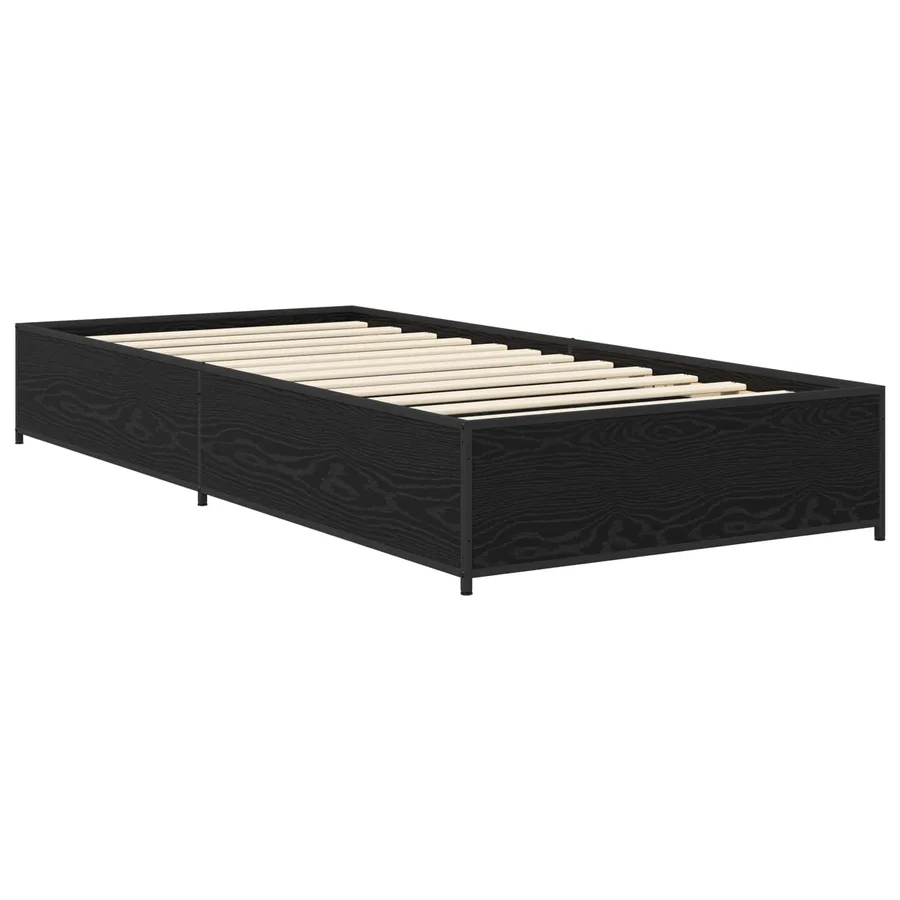Cadre de lit Chêne noir 80 x 200 cm Bois d'ingénierie - 2