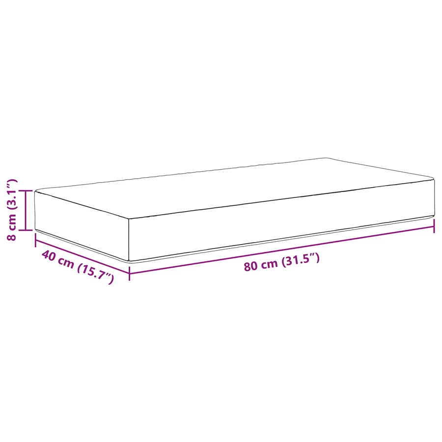 Coussin d’assise Rose 80 x 40 x 8 cm 100 % polyester - 8