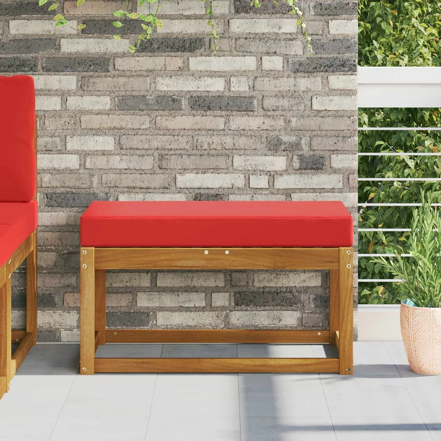 Coussin de Siège d'Extérieur Rouge 80 x 40 x 8 cm