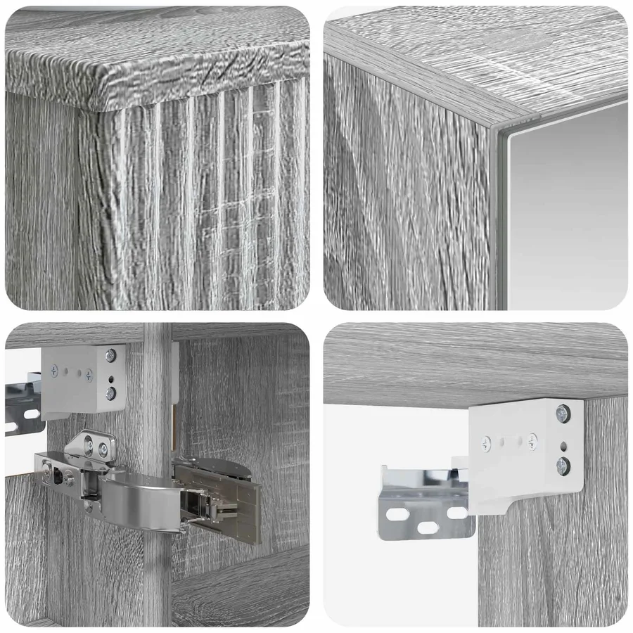 Ensemble de mobilier de salle de bain 5 pcs Sonoma gris - 8