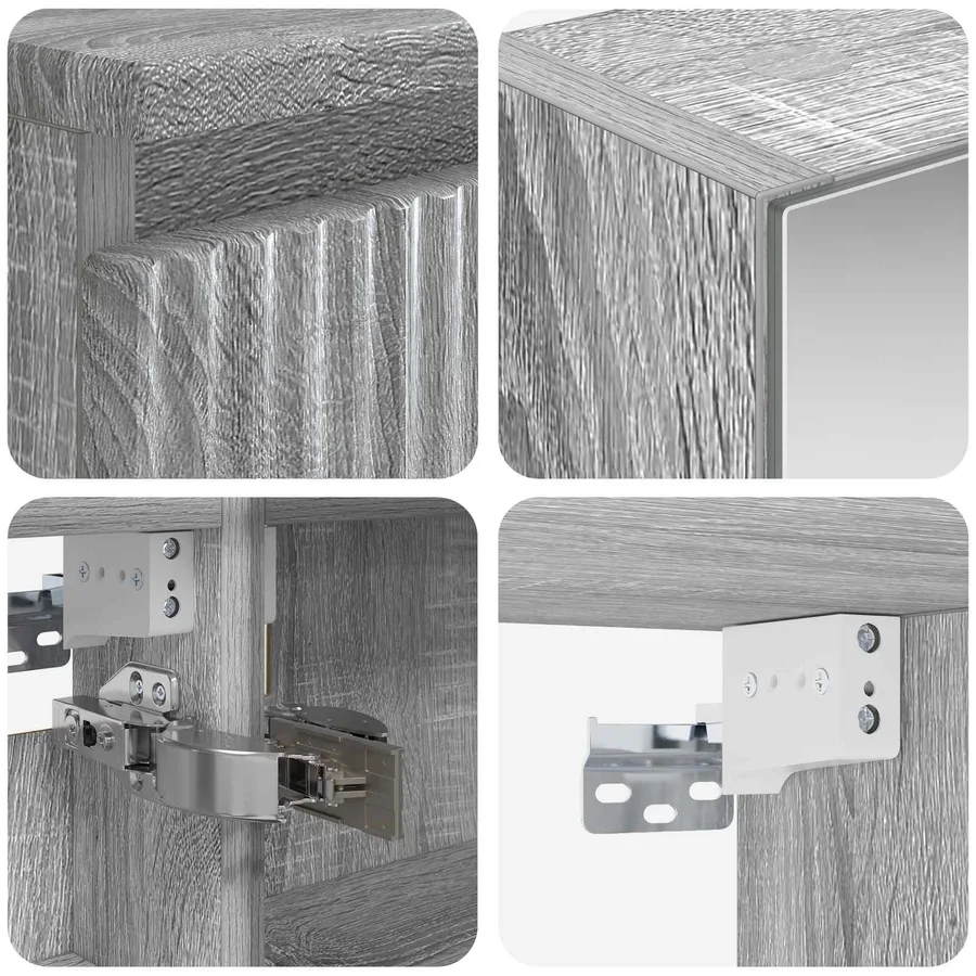 Ensemble d'armoire de salle de bain 5 pcs Sonoma gris - 8