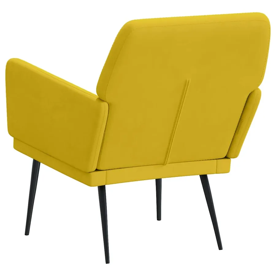 Fauteuil Jaune 62x79x79 cm Velours - 5