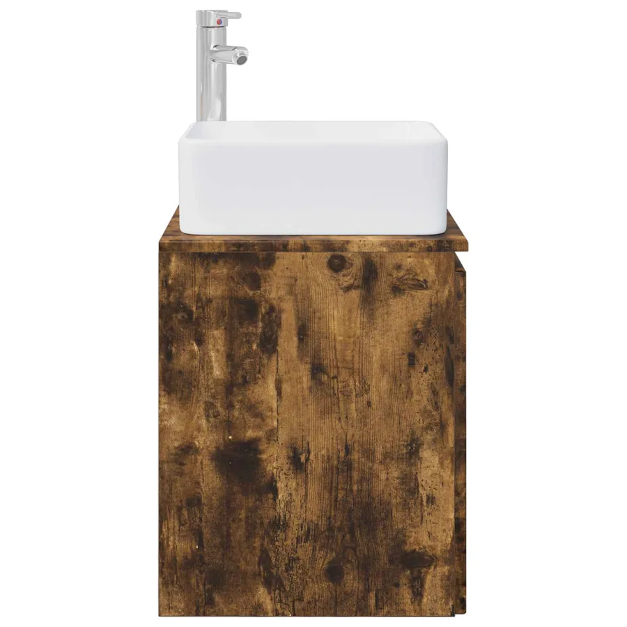 Vanité de lavabo mural Chêne fumé 49,5 x 41 x 63 cm - 4