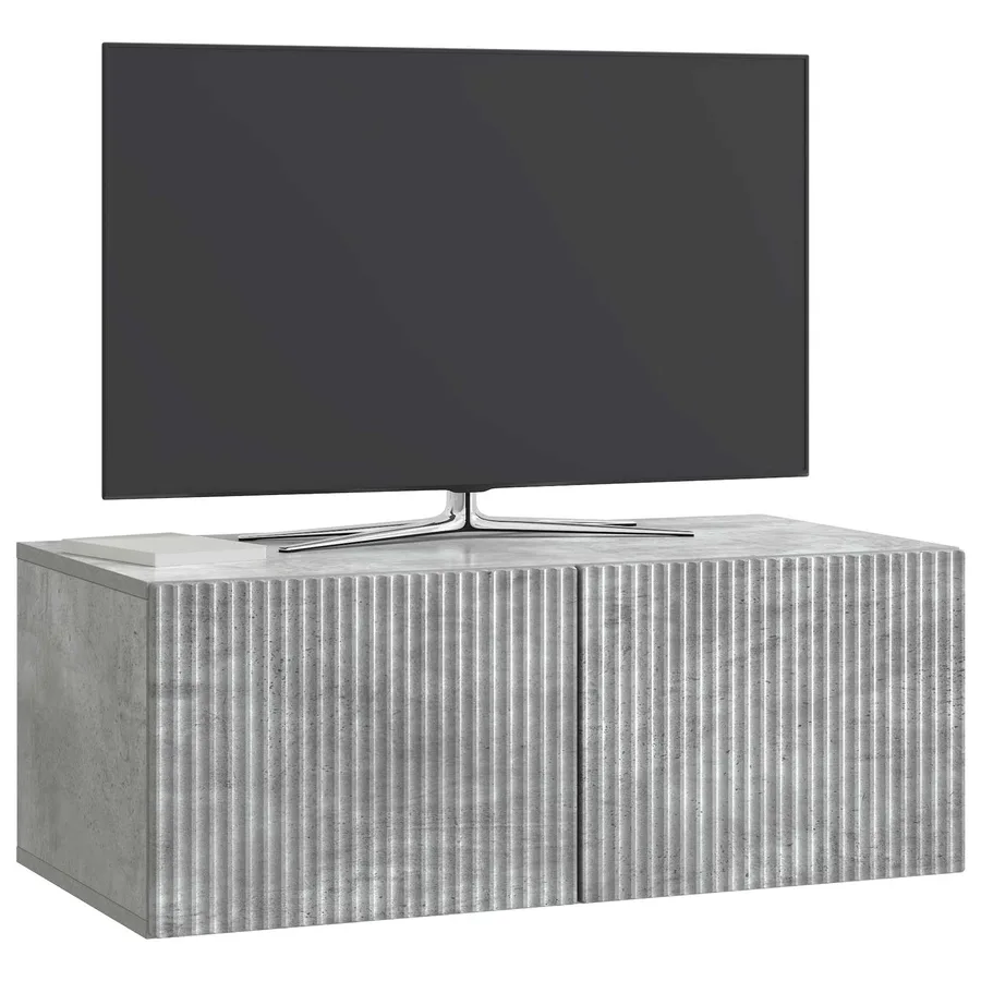 Meuble TV mural Gris béton 78,5 x 41 x 30 cm Bois d'ingénierie - 3