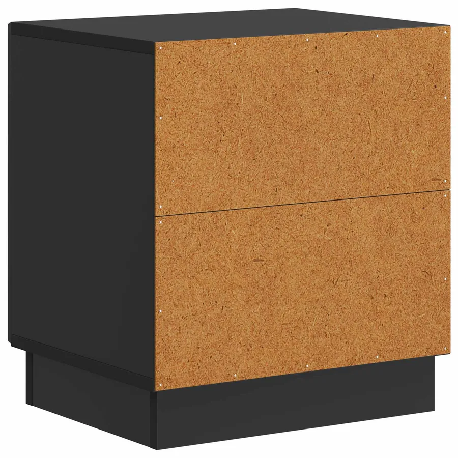 Table de chevet 2 pcs Noir 43 x 34,5 x 47 cm Bois d'ingénierie - 9