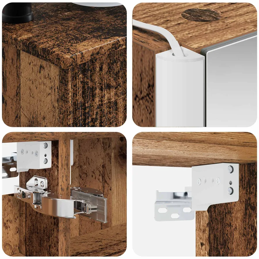 Ensemble de mobilier de salle de bain 6 pcs Bois ancien - 8