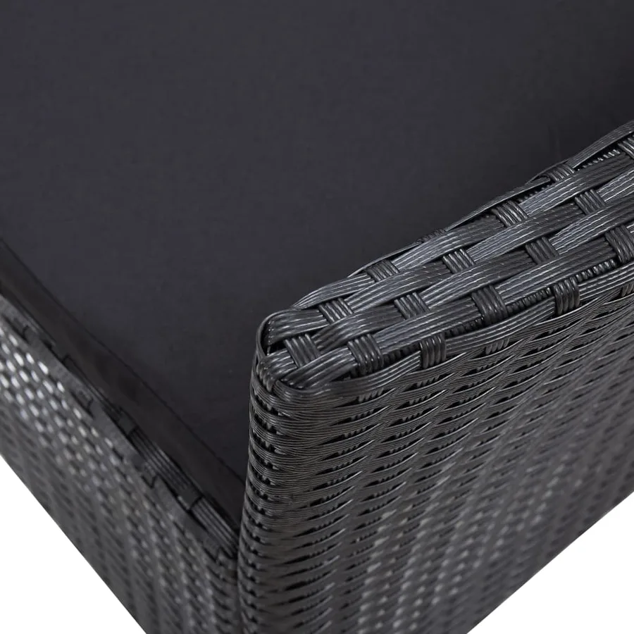 Ensemble à manger d'extérieur 5 pcs Résine tressée Noir - 8