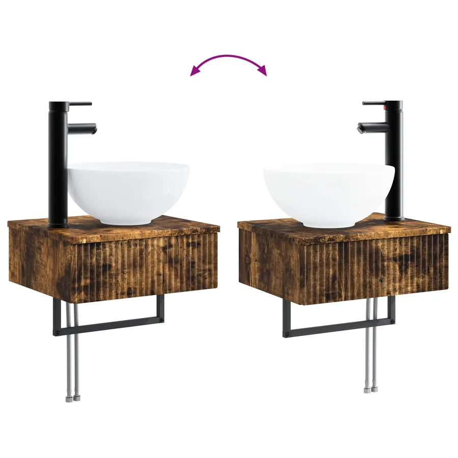 Ensemble d'armoire de salle de bain 4 pcs Chêne fumé - 13