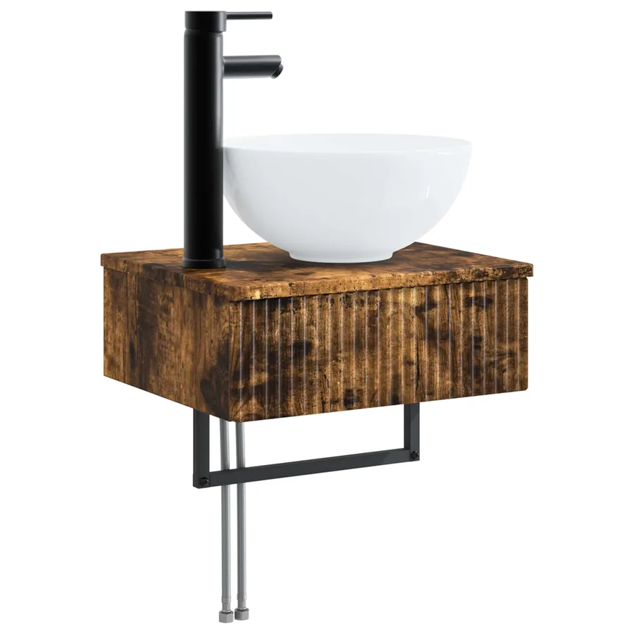 Ensemble d'armoire de salle de bain 4 pcs Chêne fumé - 5