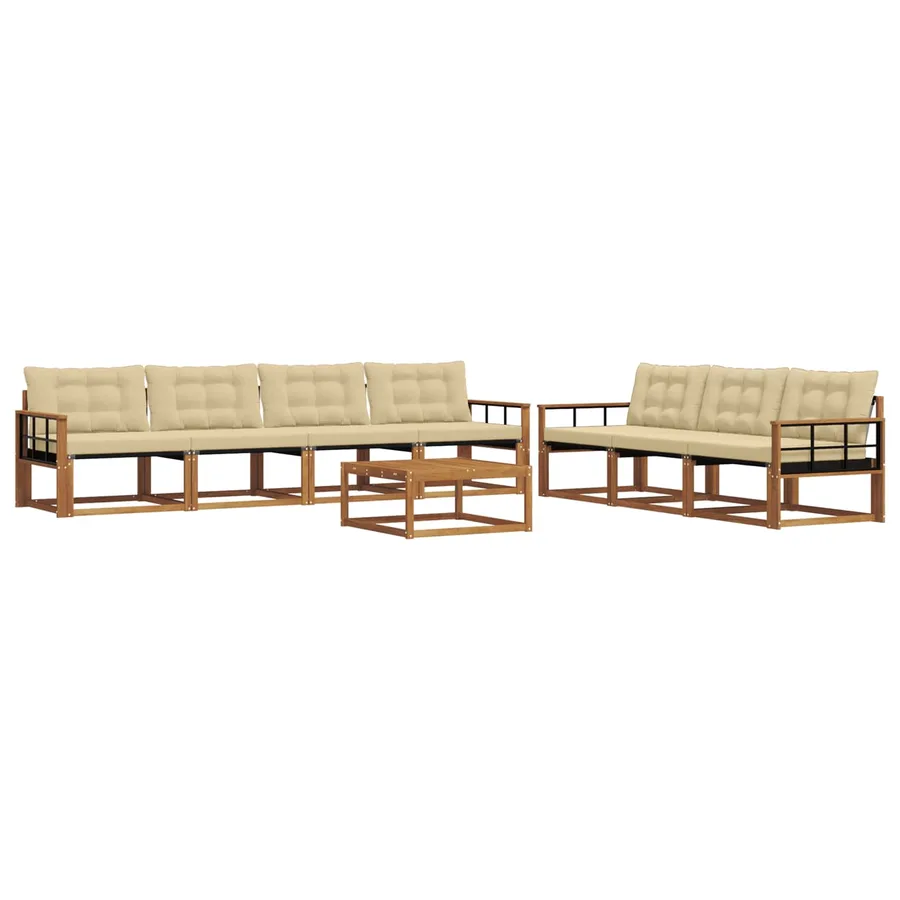 Ensemble de canapés d'extérieur 8 pcs Naturel et Beige - 2