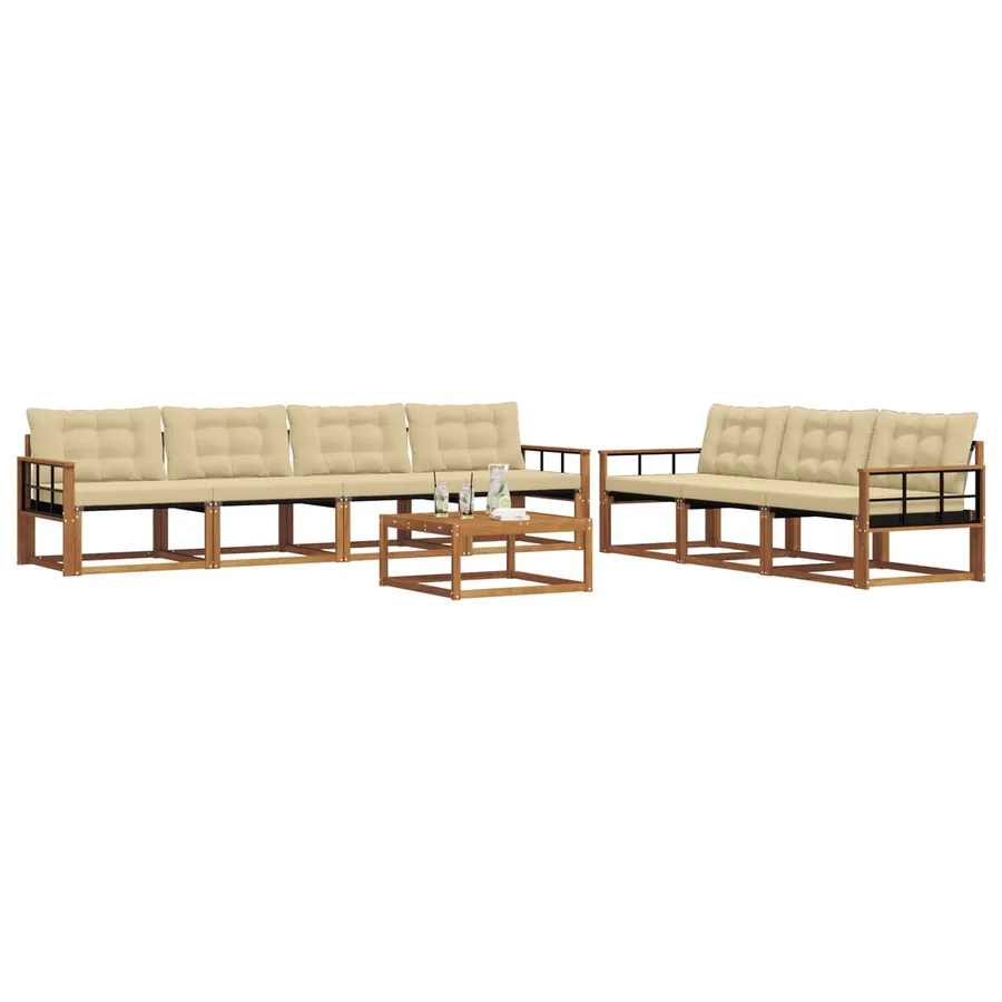 Ensemble de canapés d'extérieur 8 pcs Naturel et Beige - 3