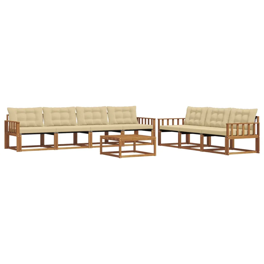 Ensemble de canapés d'extérieur 8 pcs Naturel et Beige - 2