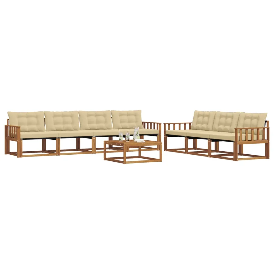Ensemble de canapés d'extérieur 8 pcs Naturel et Beige - 3