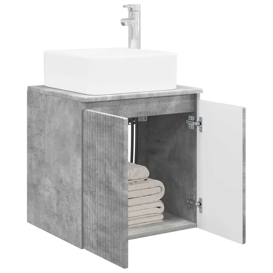 Vanité de lavabo mural Gris béton 49,5 x 41 x 63 cm - 3
