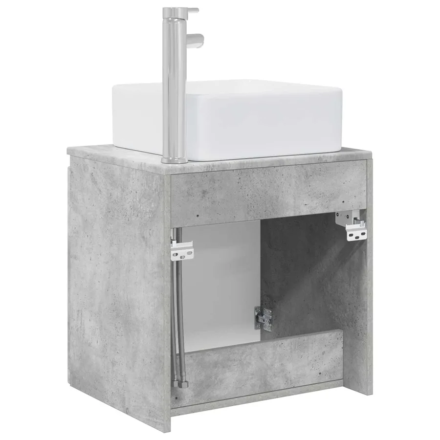 Vanité de lavabo mural Gris béton 49,5 x 41 x 63 cm - 5