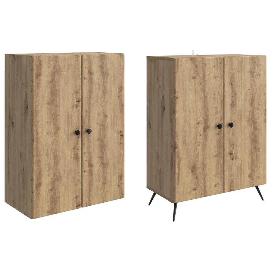 Ensemble de Meubles 2 pc Chêne artisanal Bois d'ingénierie - 4
