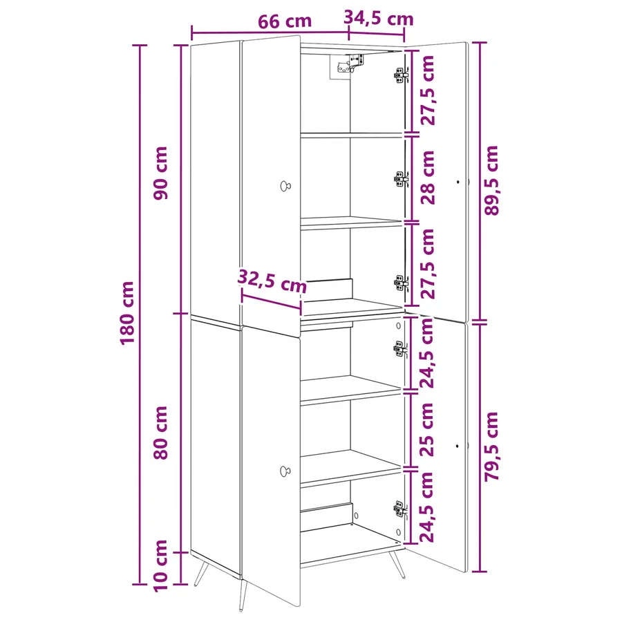 Ensemble de Meubles 2 pc Chêne artisanal Bois d'ingénierie - 8
