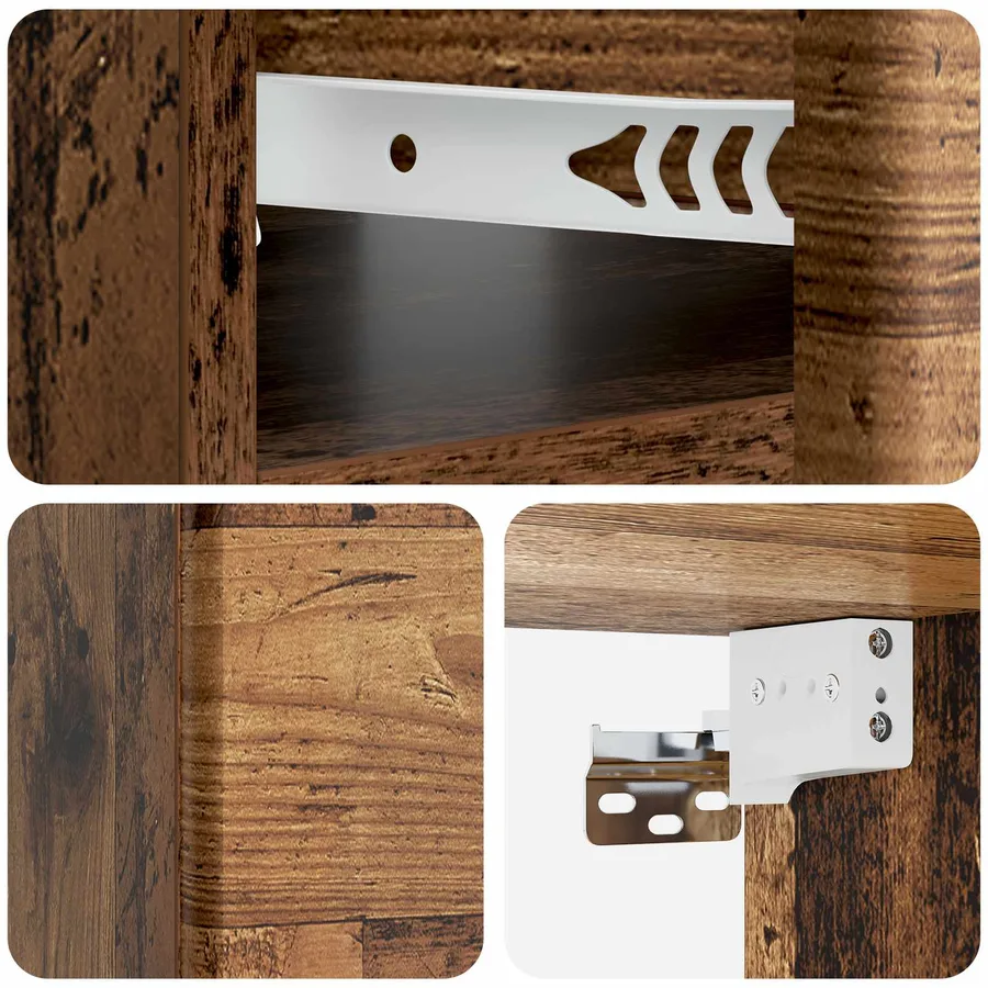 Cabinet de chevet mural Bois ancien 49 x 34,5 x 20 cm - 8