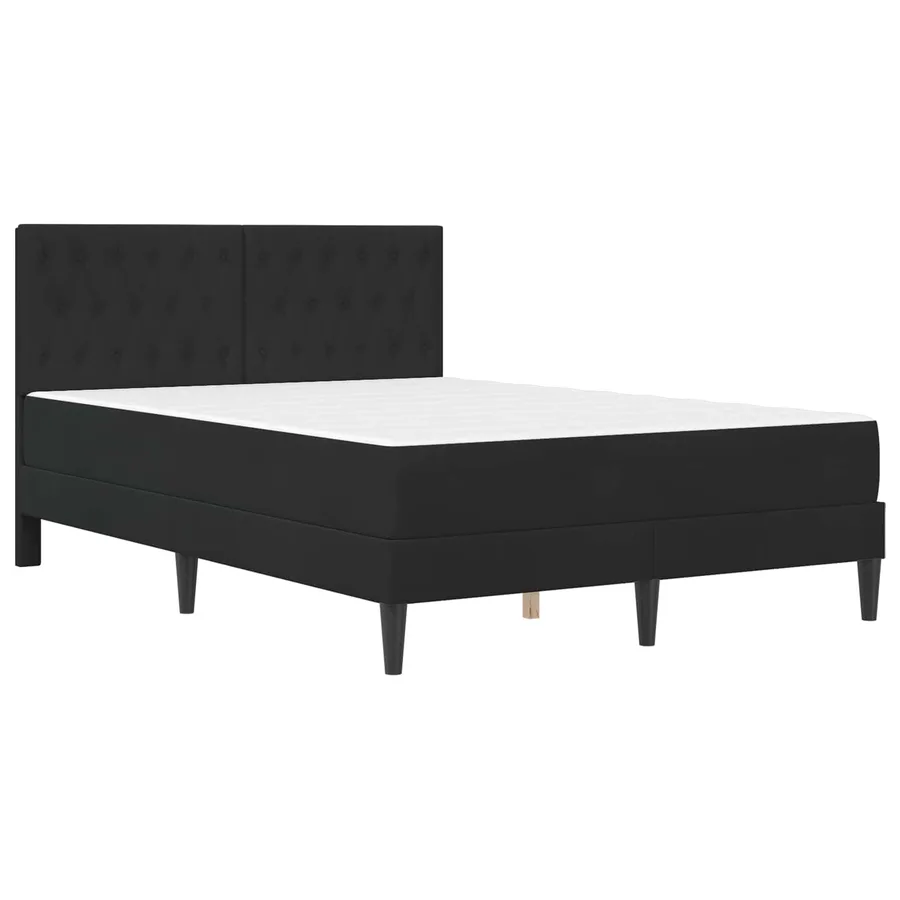 Cadre de lit avec matelas Noir 140 x 190 cm Velours - 3