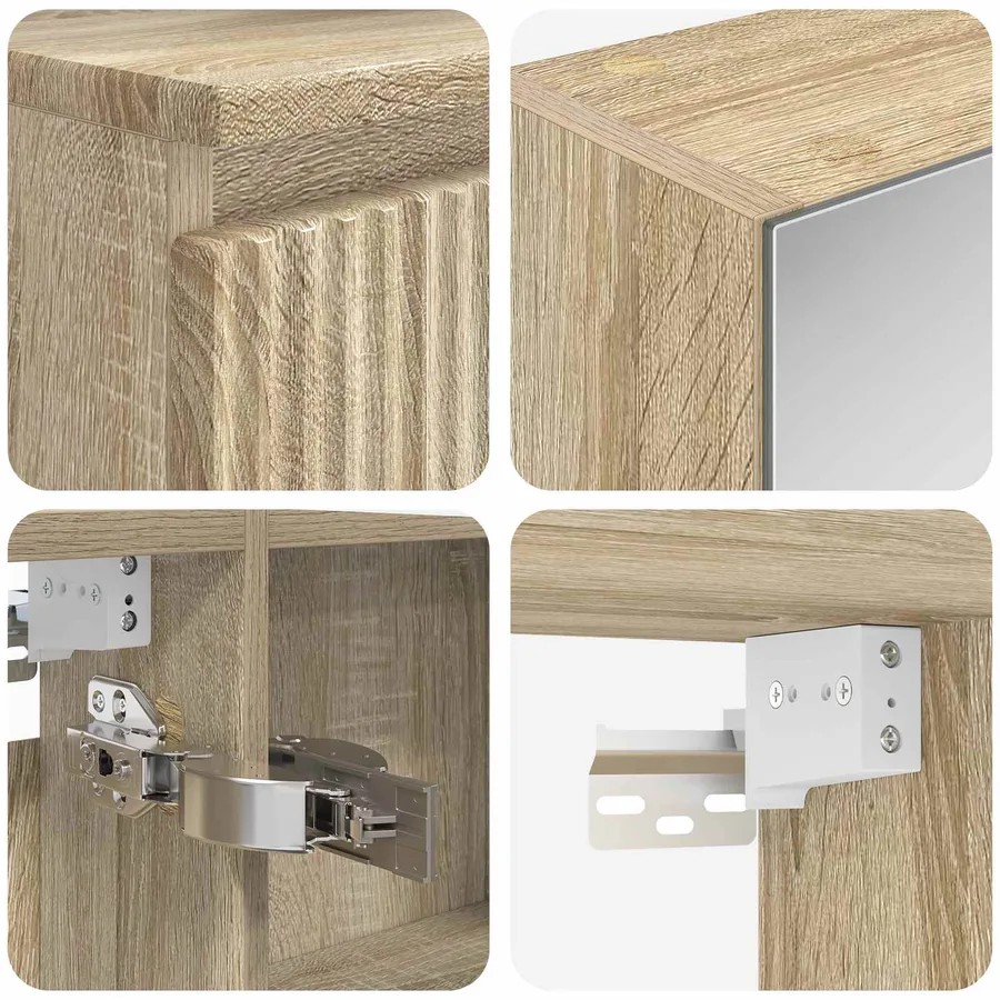 Ensemble d'armoire de salle de bain 5 pcs Chêne Sonoma - 8