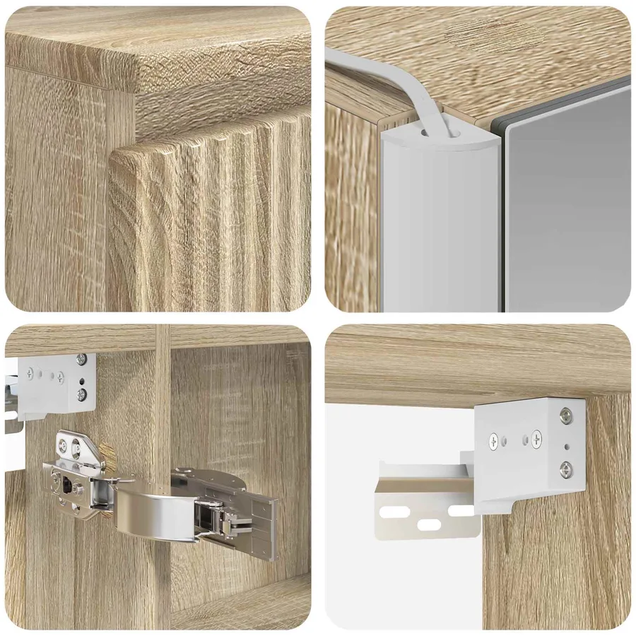 Ensemble d'armoire de salle de bain 5 pcs Chêne Sonoma - 8