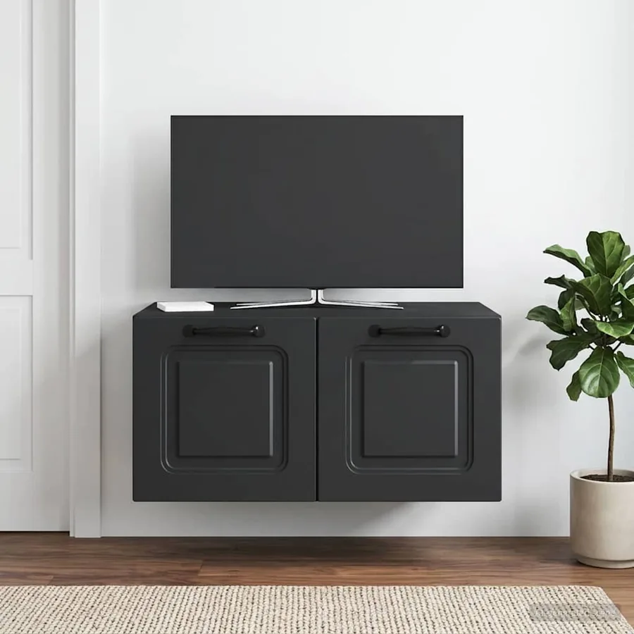 Meuble TV mural Noir 59,5 x 41 x 30 cm Bois d'ingénierie