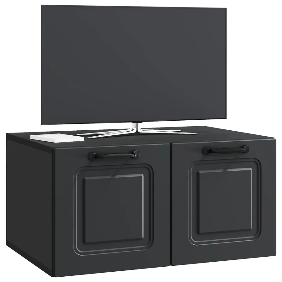 Meuble TV mural Noir 59,5 x 41 x 30 cm Bois d'ingénierie - 3