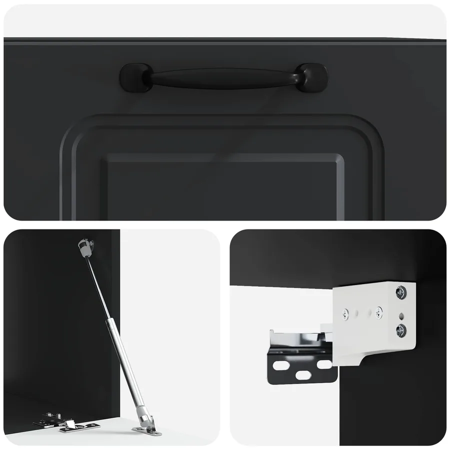 Meuble TV mural Noir 59,5 x 41 x 30 cm Bois d'ingénierie - 9