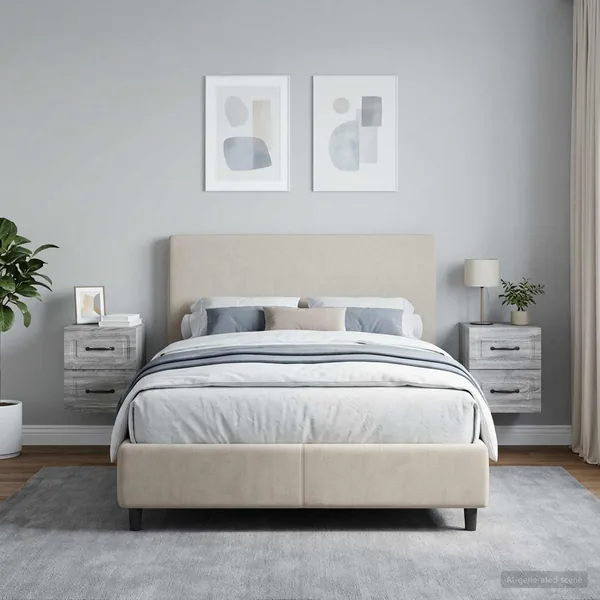 Cabinet de chevet mural 2 pcs Sonoma gris 34,5 x 33 x 40 cm