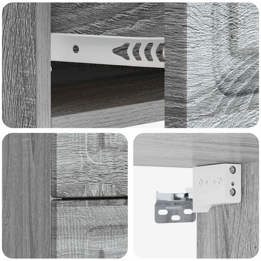 Cabinet de chevet mural 2 pcs Sonoma gris 34,5 x 33 x 40 cm - 10