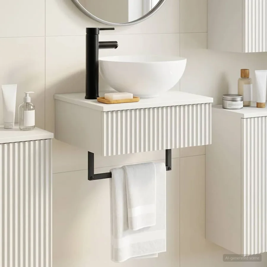Basin de lavage mural Blanc 40 x 35 x 39 cm Bois d'ingénierie
