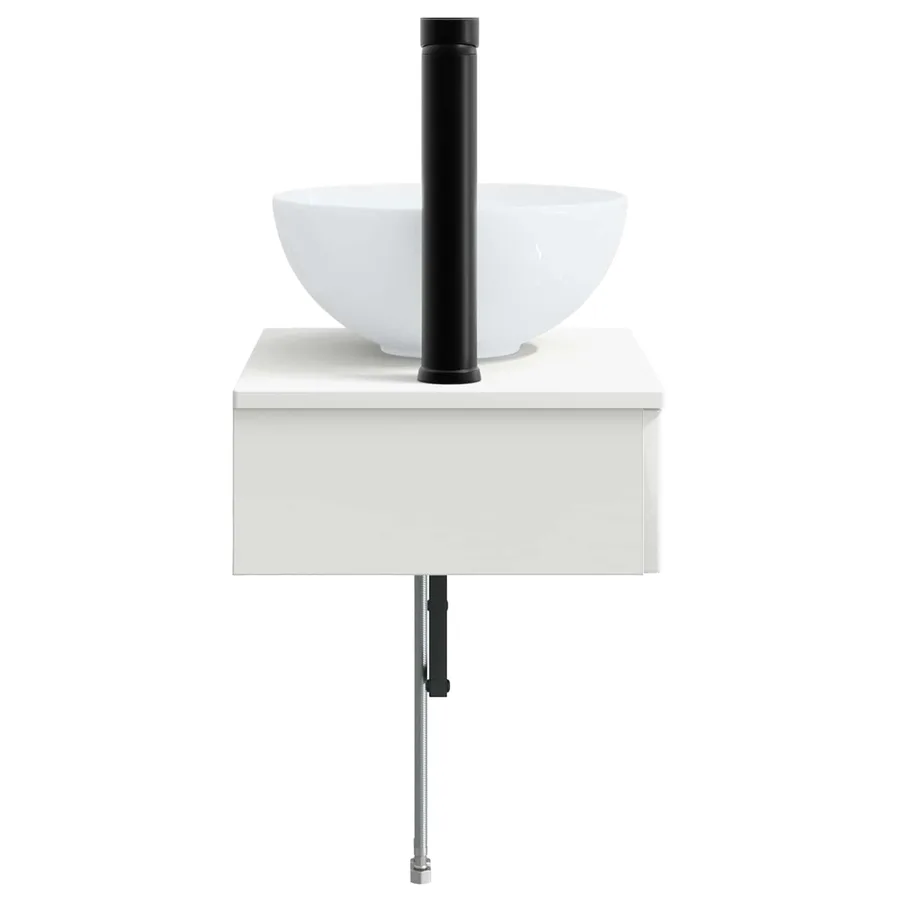 Basin de lavage mural Blanc 40 x 35 x 39 cm Bois d'ingénierie - 4