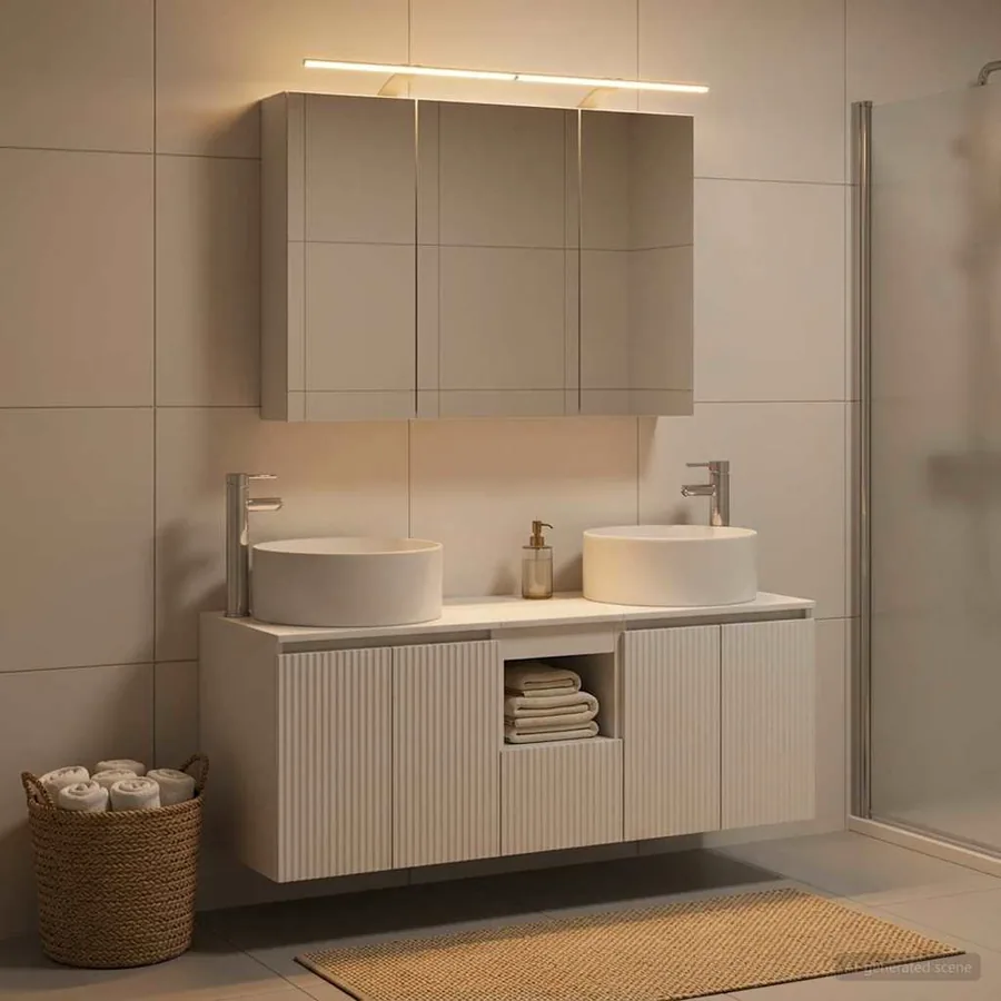 Ensemble d'armoire de salle de bain 4 pcs Blanc