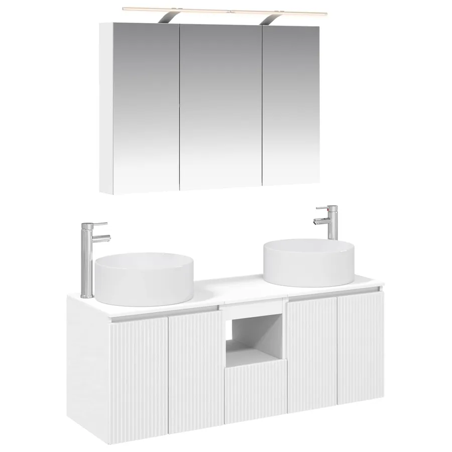 Ensemble d'armoire de salle de bain 4 pcs Blanc - 2