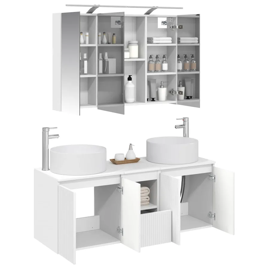Ensemble d'armoire de salle de bain 4 pcs Blanc - 3