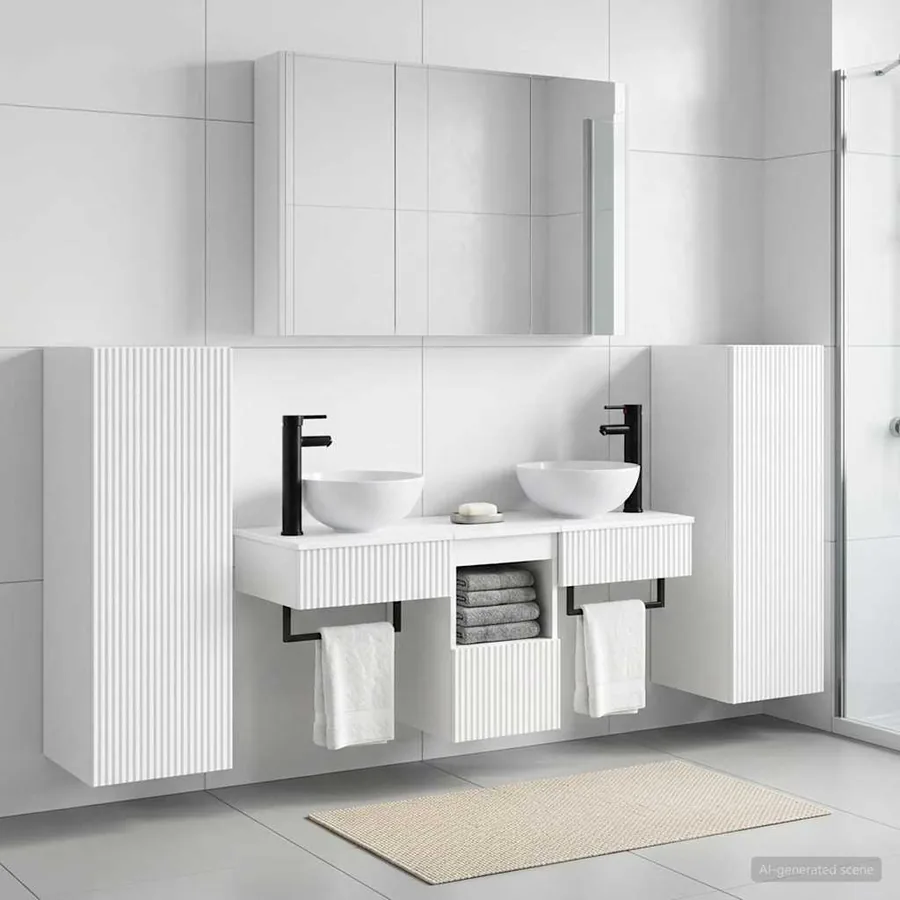 Ensemble de mobilier de salle de bain 6 pcs Blanc