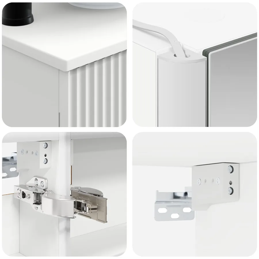 Ensemble de mobilier de salle de bain 6 pcs Blanc - 10