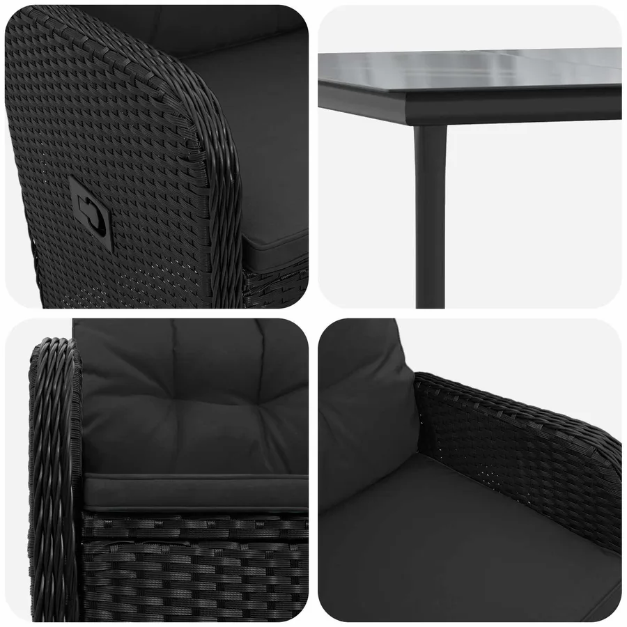 Ensemble de Tables Basses avec coussin avec oreiller 7 pcs - 7