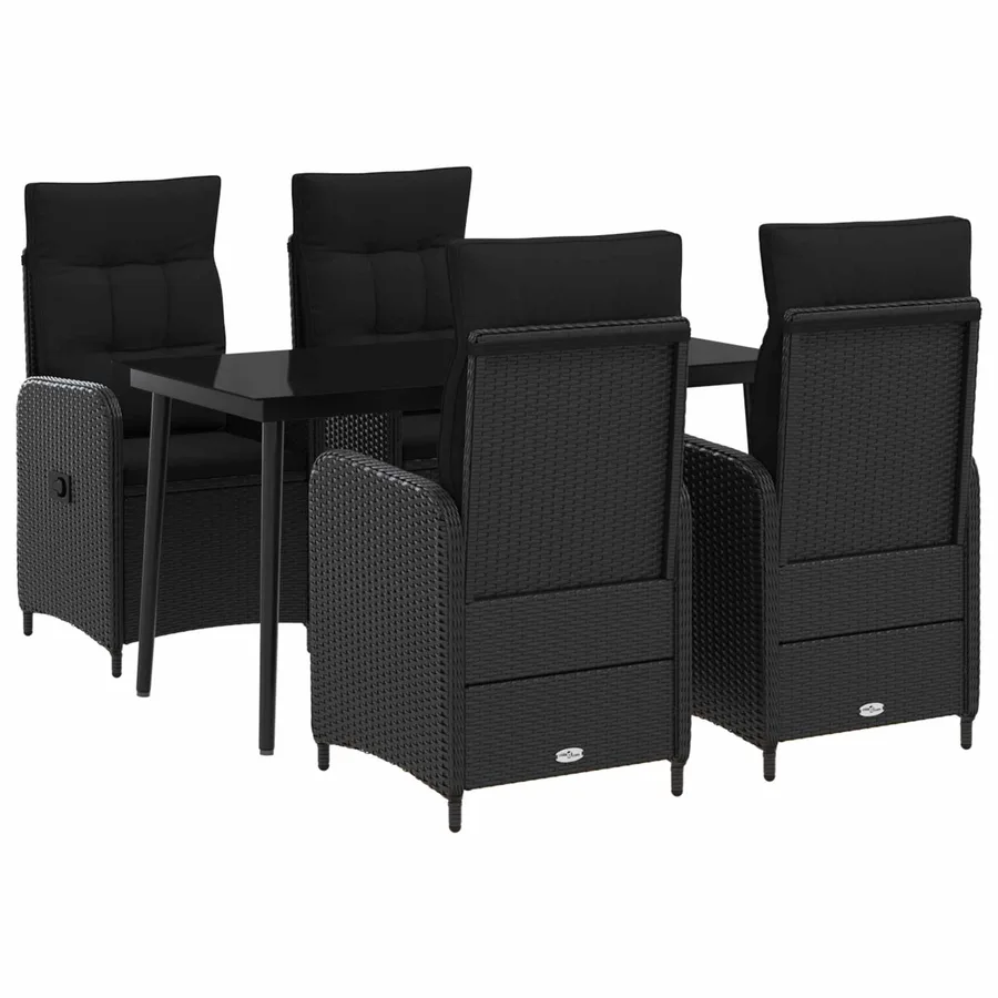 Ensemble de Tables Basses avec coussin avec oreiller 5 pcs Noir - 2